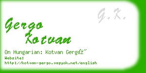 gergo kotvan business card